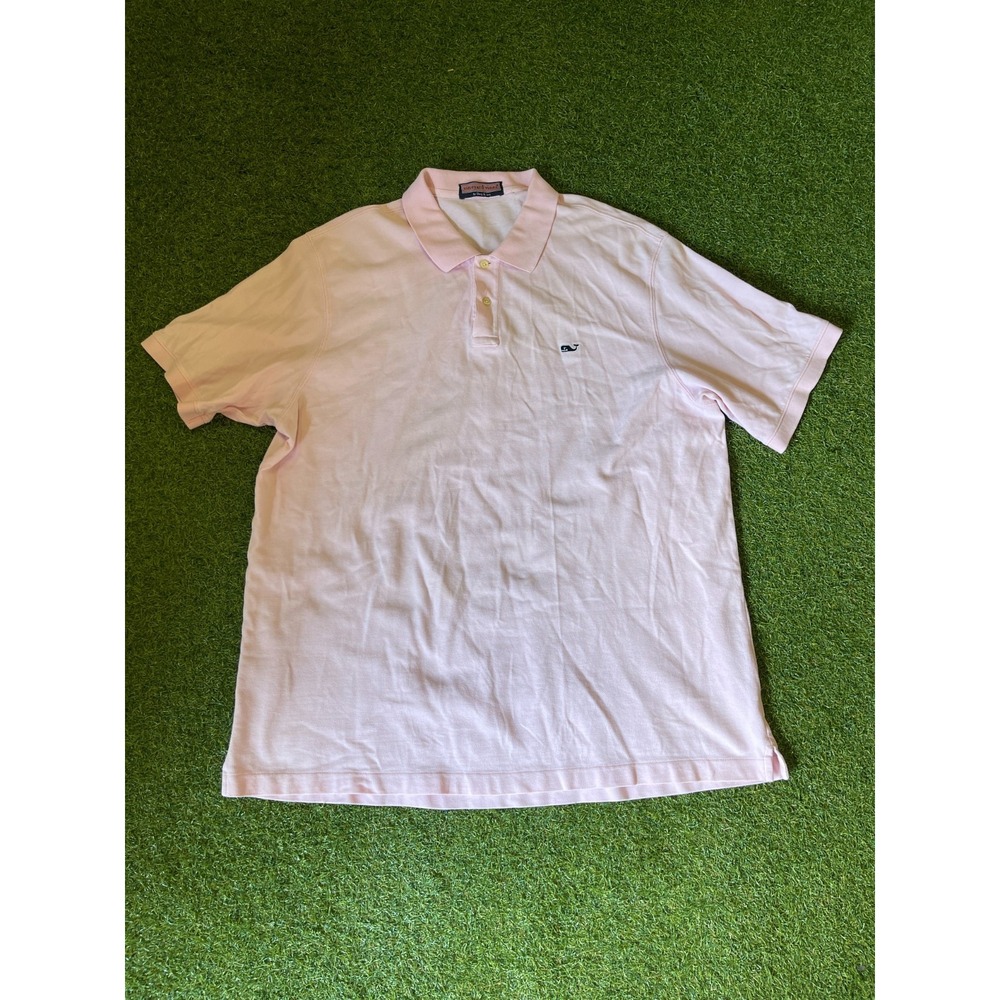 Vineyard Vines By Shep & Ian Polo‎ Shirt Mens Pink Classic Collared Outdoor Golf